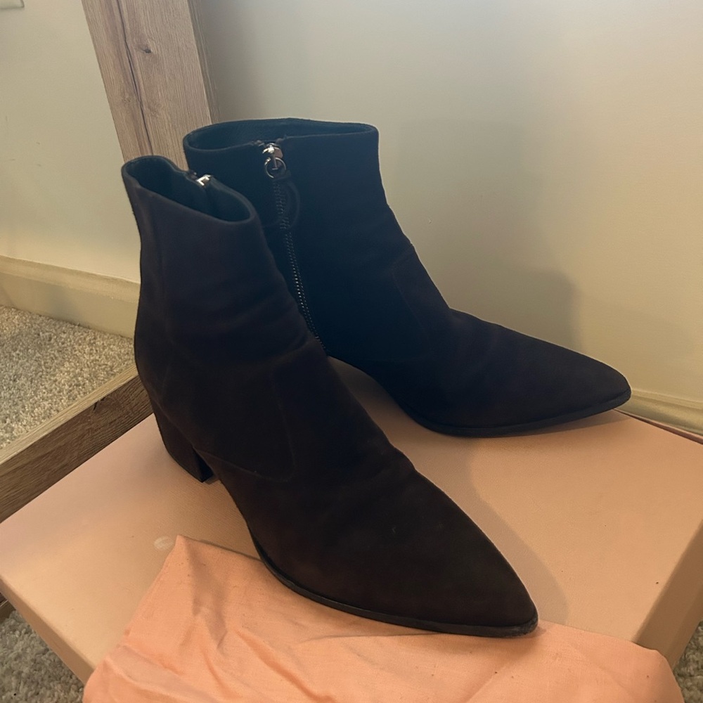Miu Miu Brown Suede Ankle Boots